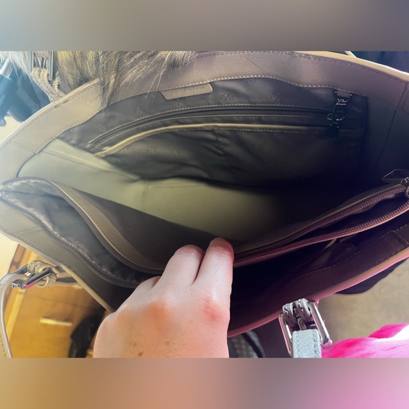 Tory Burch Gray Leather Tote Bag - Picture 2 of 5